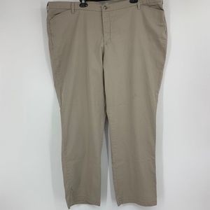 Womens Riders by Lee Khaki Pants Stretch Size 46 plus Straight leg Work 0886